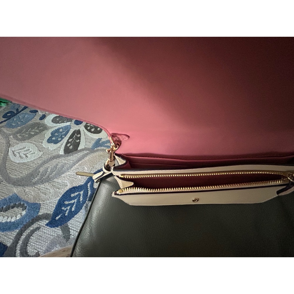 Coach Signature Floral Print Crossbody Bag Brown Pink Monogram Wallet Clutch - Picture 8 of 10